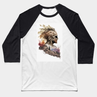 Greek Spartan Double Exposure Baseball T-Shirt